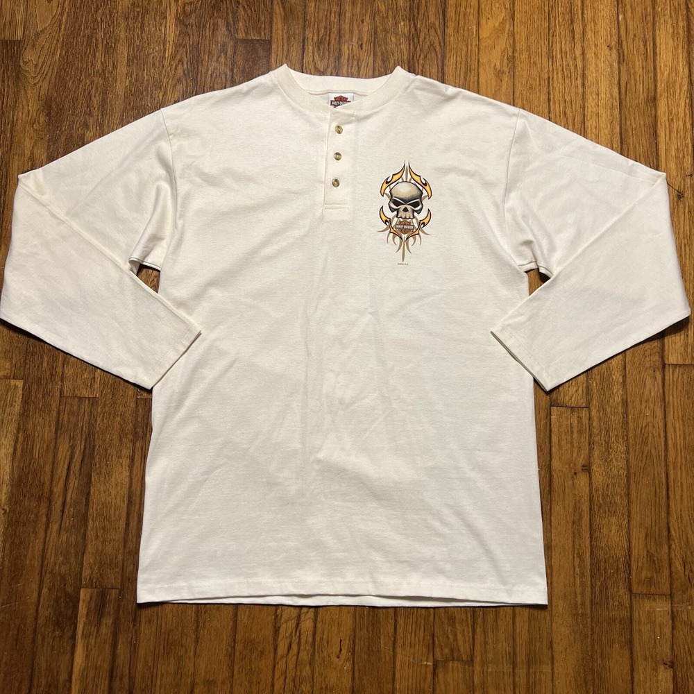 Harley Davidson Boston Heights Ohio Longsleeve Cotton Shirt Size XL Motorcycles